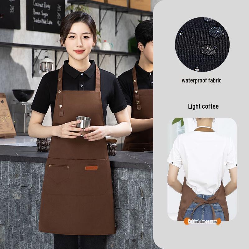 Custom Logo Waterproof Oil-Proof Apron with Adjustable Strap for Winery, Gift, or Catering Use