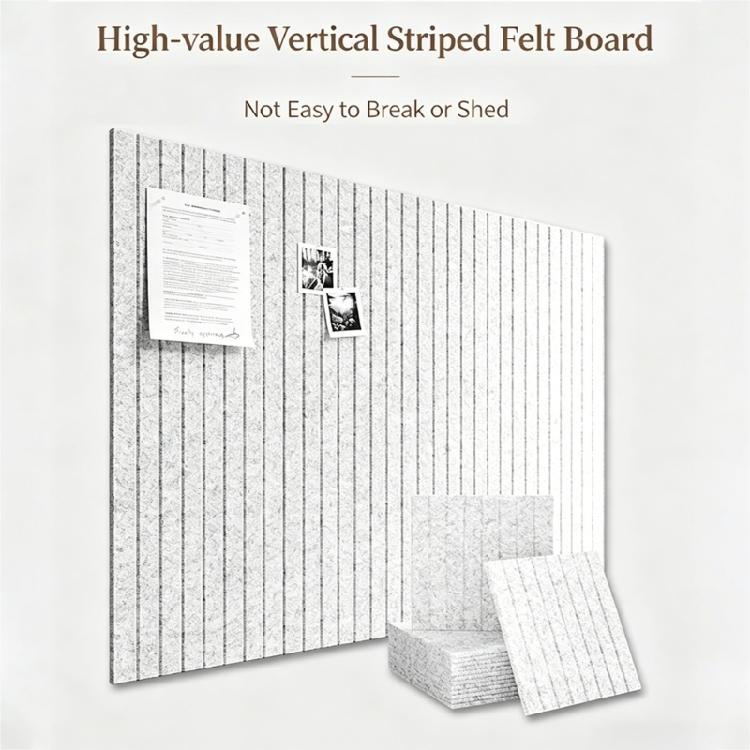 Felt Bulletin Board Cork Board Alternative Push Pin Board Cork Board Felt Wall Tile with Slats Wall Paneling for Office