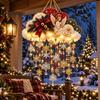 Decorazione Murale a Tema Neve, Nuvola Luminosa Natalizia Vintage con Nevicata, Luce a Fiocchi di Neve a Cascata con Renna/Angelo, Ornamenti LED per le Feste Invernali