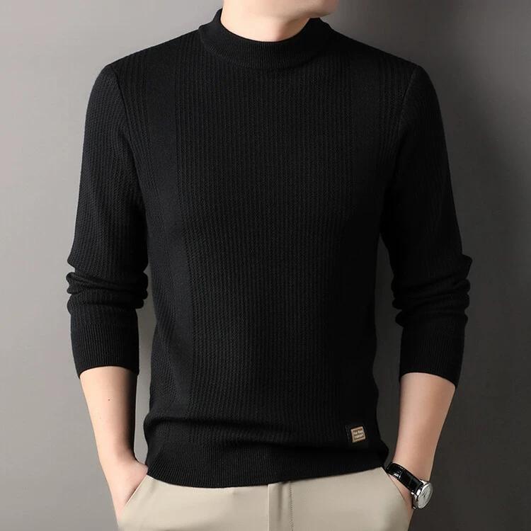 

Men s Sweater Fall Men s Clothing Knitwear round Neck Loose Youth European and American Simple Casual Sweater 3XL чёрный