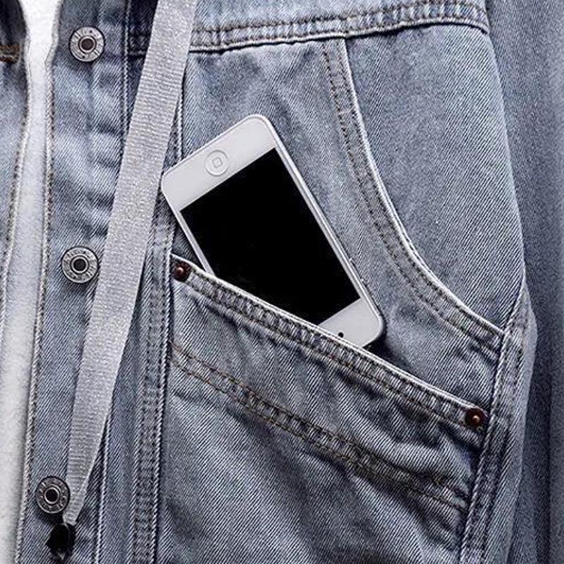 Hooded Denim Jacket Women's Loose Casual Cotton Clothes Plush Insulation Warm Detachable Top Autumn and Winter