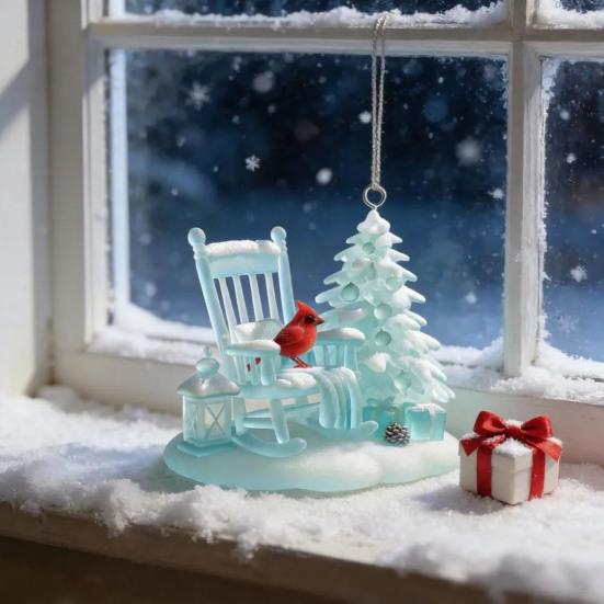 Yousheng Car Pendant Rocking Chair Tree Design Car Ornament Acrylic Hanging Accessory Indoor Outdoor Christmas Tree Door Window Decor