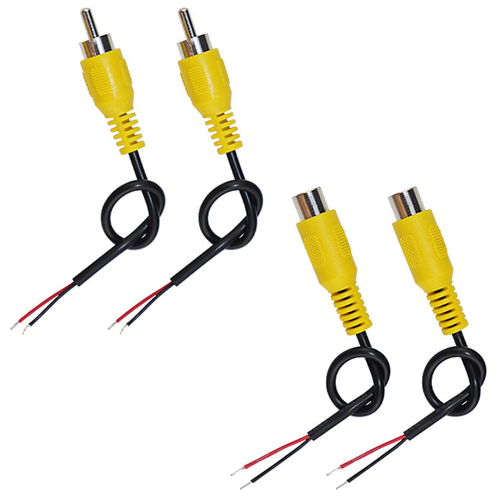 

KSOPUERT Speaker RCA AV Male to Female Open for Repair and 4-Piece Wire, 15cm, Audio, Plugs, 24AWG, End, Pigtail, Modification.