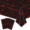 Halloween Tablecloth Spooky Ghost Printed Plastic Tablecloth Waterproof Indoor Outdoor Backdrop Banner Haunted House Decoration Creepy Party Favors