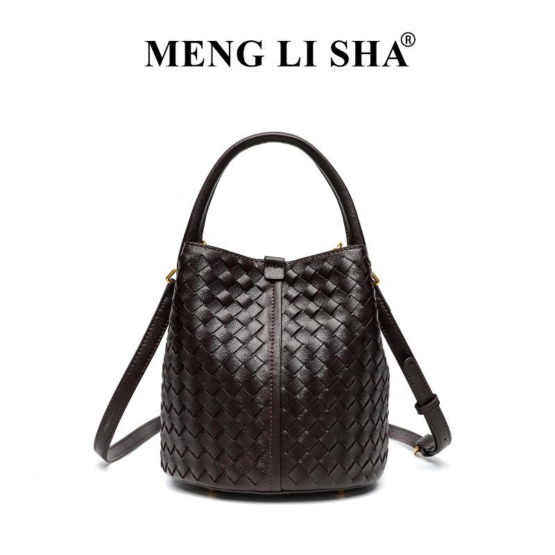 New simple and versatile hand-woven women's bags, fashionable one-shoulder crossbody bucket bags, portable child and mother bags