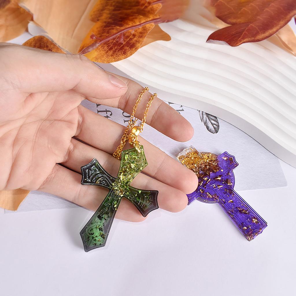 Epoxy Necklace Mold Cross Earring Combination Ornament Mold Resin Casting Pendant Mold Suitable for Diy Crafts