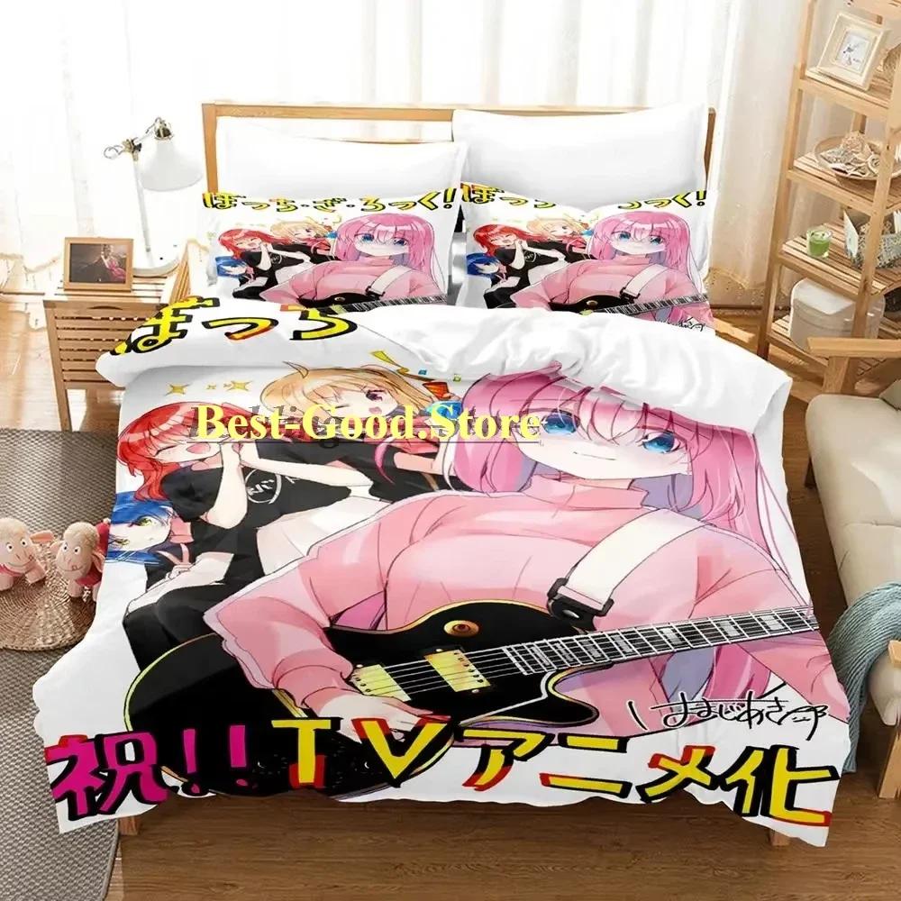 New BOCCHI THE ROCK Bedding Set Single Twin Printed Bed Set With Pillowcase Duvet Cover Soft Single Double Queen Super King Size