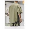 Men's Workwear Short Sleeve Button Down Shirt Casual Pocket Detail Loose Fit Streetwear Top