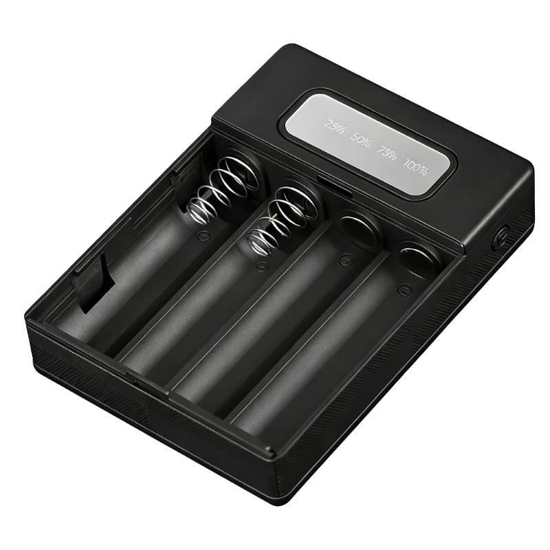 Chargers Pack Shell 18650 Battery Box Case with LED Light & Indicator for Cellphone Fast Charging Portable Battery Holder