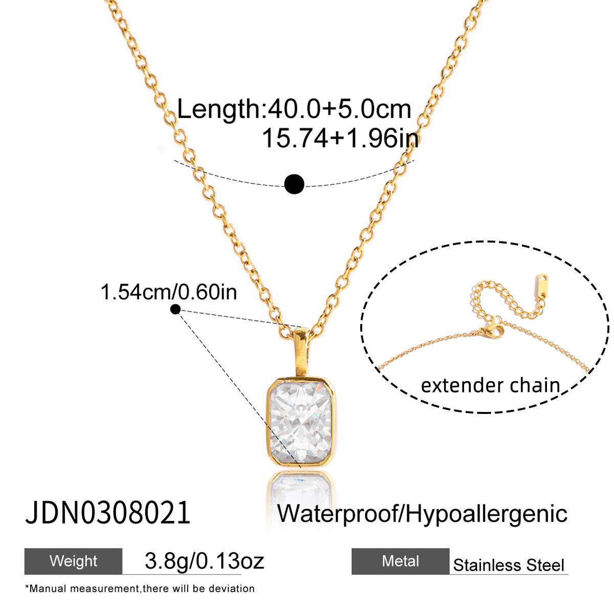 

Youthway Round Heart Water Drop Oval Zircon Pendant Necklace For Women Gold Plated Stainless Steel Necklace Fashion Jewelry