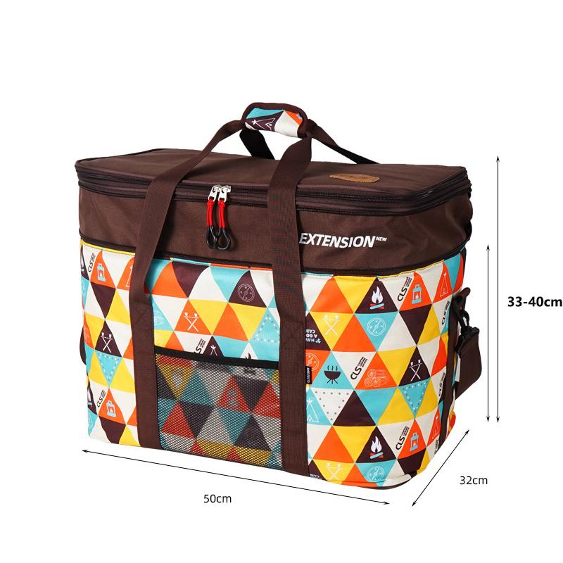 Picknicktasche für den Außenbereich mit großer Kapazität, erweiterbare wasserdichte Aufbewahrungstasche, Camping-Reisen, Selbstfahrende Aufbewahrungsbox, 50-60L