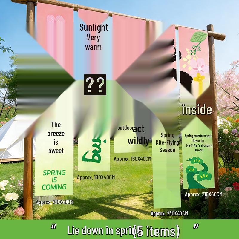 Spring Atmosphere Outdoor Picnic and Scenic Banner Decoration