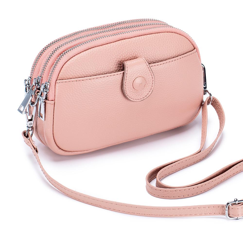 Women's Genuine Leather Mini Crossbody Bag - Large Capacity, Fashionable Phone & Mommy Bag