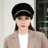Winter Imitation Mink Octagonal Hat Women's Cap Versatile Fashion Foreign Style Warm Beret