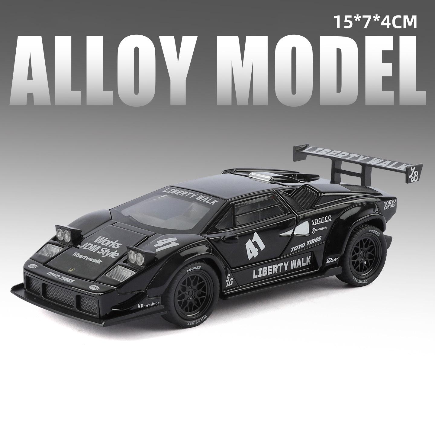 1:32 Countach Lp5000S Legierung Sportwagen Modell Druckguss Metall Rennwagen Fahrzeuge Modell Ton- und Lichtsimulation Kinderspielzeug Geschenk