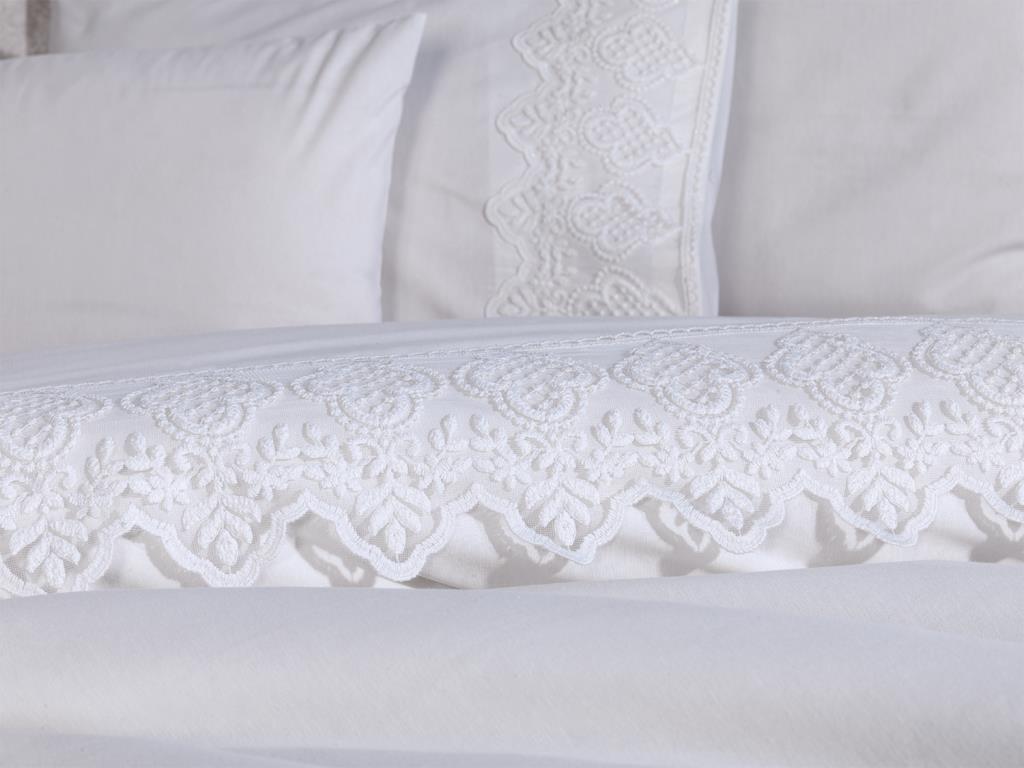 French Lacy Husna Dowry Duvet Cover Set Cream