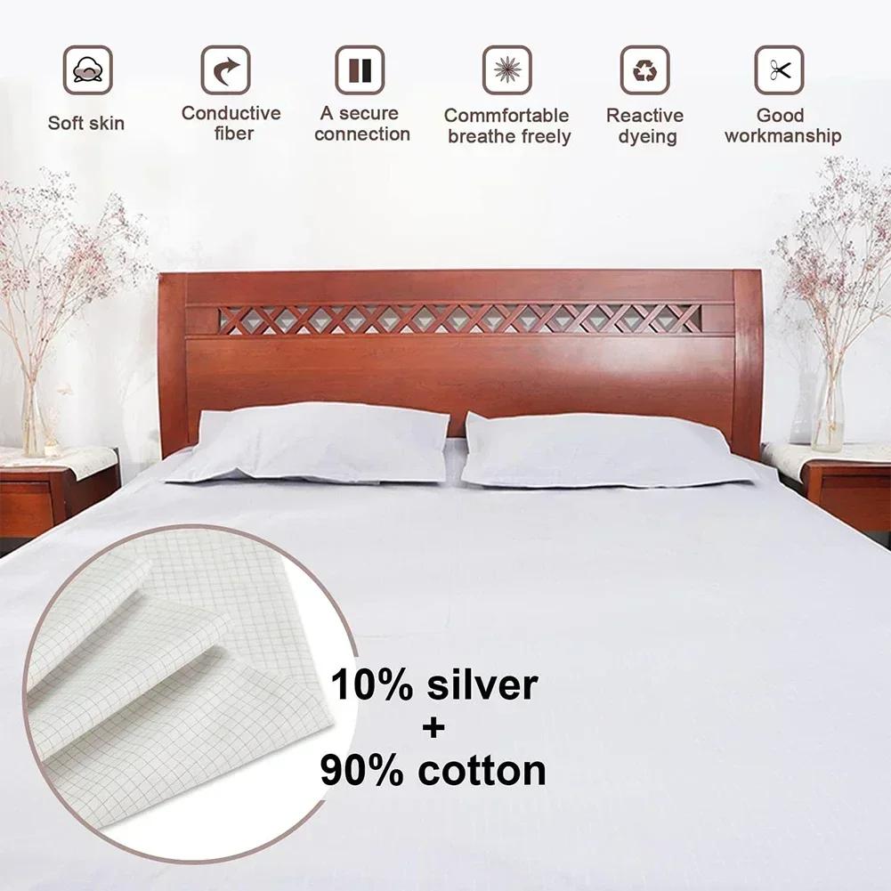 24x52inch Anti-static Grounding Mat Earthing Fitted Bedsheet 5% Silver Fiber Conductive Organic Grounding Mat Radiation Proof