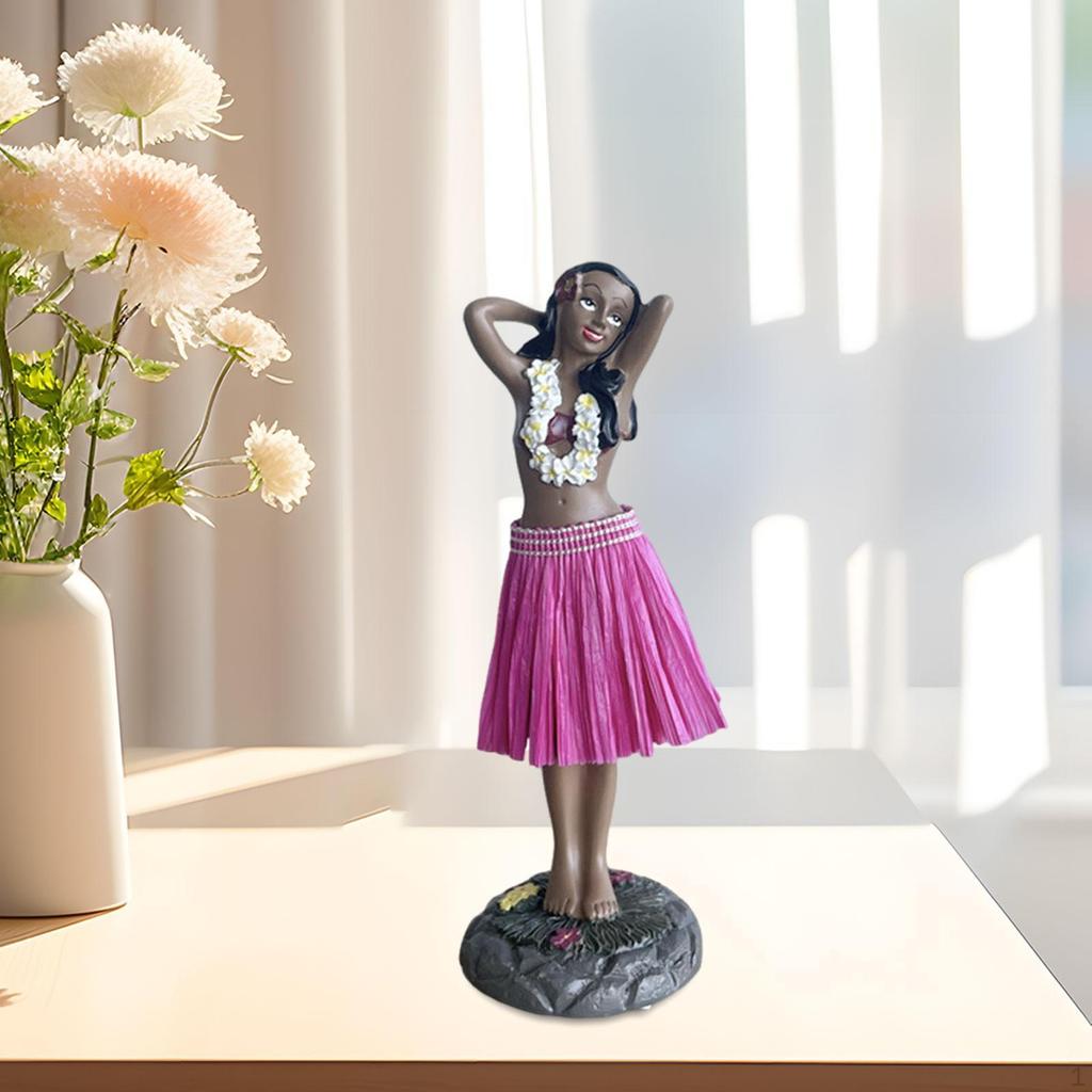 Hawaiiansk instrumentbrädesdocka 6,3" hög Samlarfigurer för Bröllop Kontor Fest Födelsedag Bord