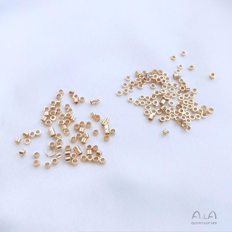 14K Gold-filled Steel Wire End Cap, Round Tube Spacer Bead, Non-flattening, for DIY Beading and Chains.