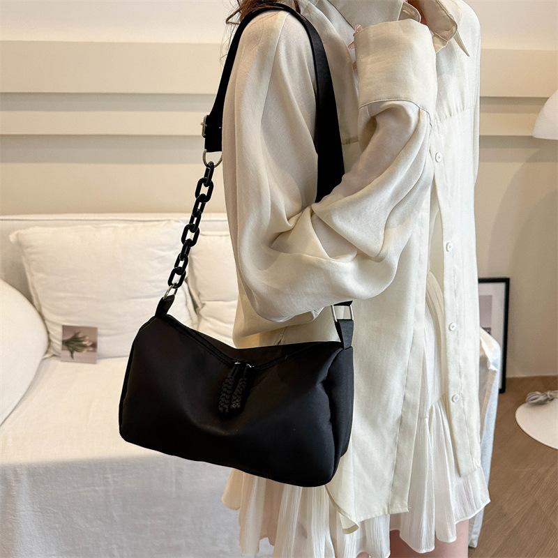 Korean Style Oxford Cloth Shoulder Bag Fashion Casual Square Crossbody Purse Simple Large Capacity Commuter Handbag CLE