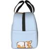 Cute Welsh Corgi Puppy Lying on Back Insulated Lunch Box Reusable Lunch Bags Meal Portable Container Tote for Travel Work Picnic