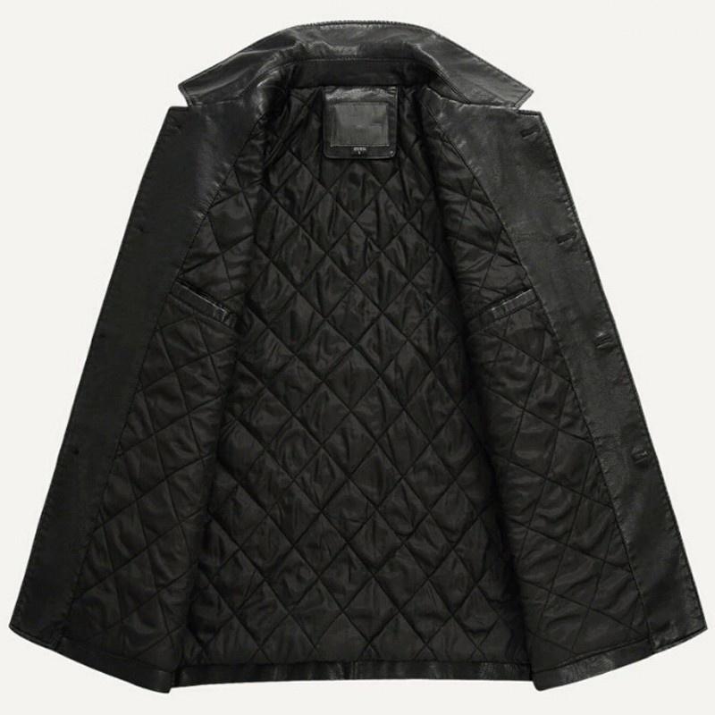Läderjacka Herr Mjuk PU Herr Business Casual Kappor Man Jaqueta Masculinas Inverno Couro Stor Storlek XXXL 4XL
