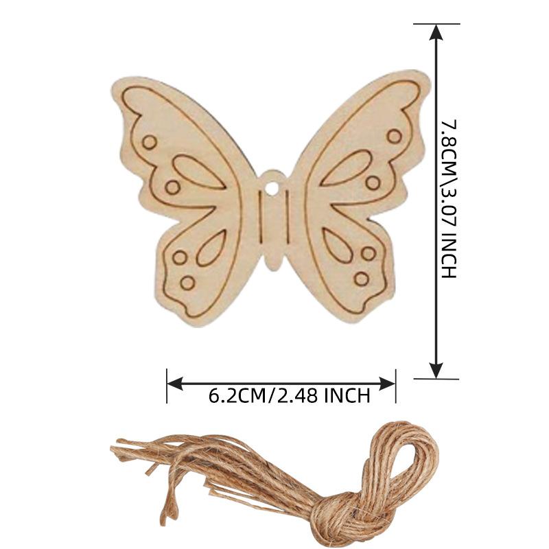 10pcs Wooden Rabbit Pendants Easter Egg Hanging Ornament For Happy Easter Home Party Decoration Kids DIY Painting Gifts Supply