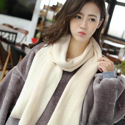 New Women's Korean Style Solid Color Knit Scarf Shawl for Autumn Winter