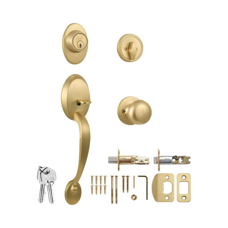 European Double Door Entry Lock ANSI Zinc Alloy Exterior Handle, Heavy Duty Pull for Main Gates/Villa Doors