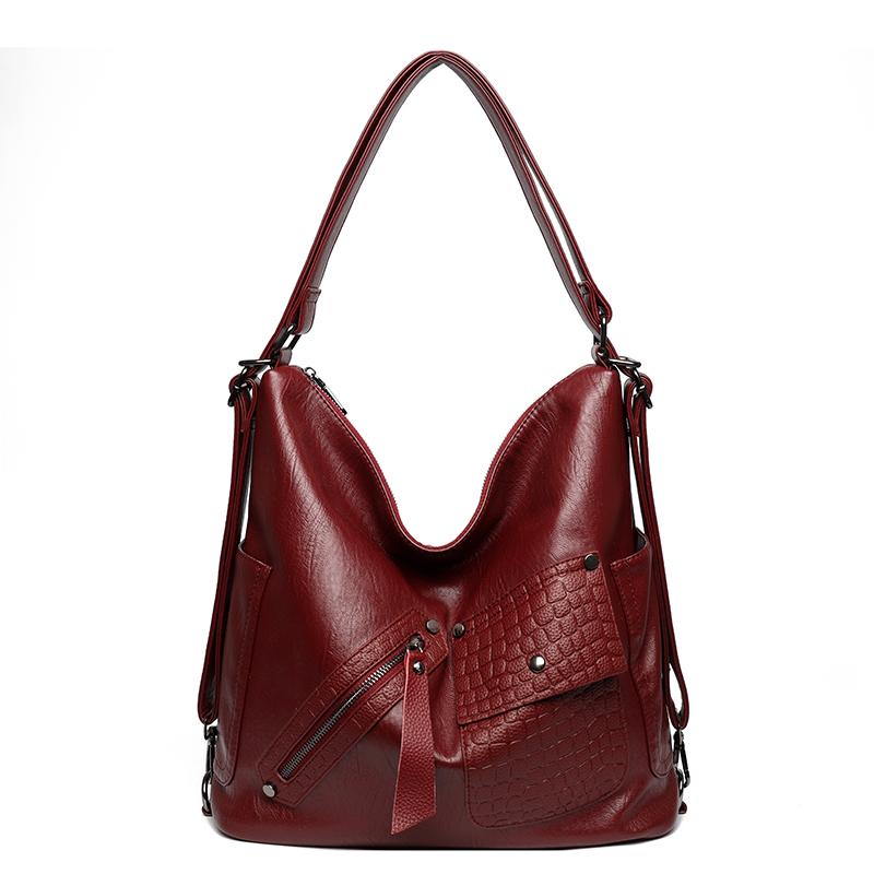 Leather Luxury Handbags women bags designer Multifunction Shoulder Bags For Women 2025 Travel Back Pack Mochila Feminina Sac New