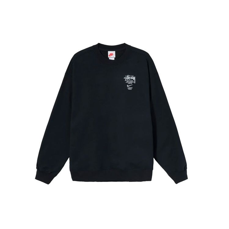 

Черные флисовые топы унисекс Nike x Stussy NRG ZR Crew DC4198-010