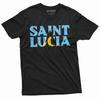 Men's Saint Lucia T-shirt St Lucia Country Flag State Emblem Patriotic Tee Shirt