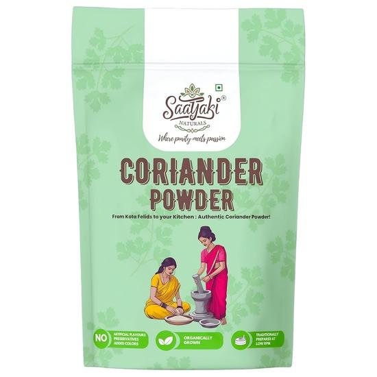 Saatyaki Naturals Organic Coriander Powder-250gm | Non-GMO, Gluten-Free | Ideal for Cooking Curries, Marinades & Home Use 250GM