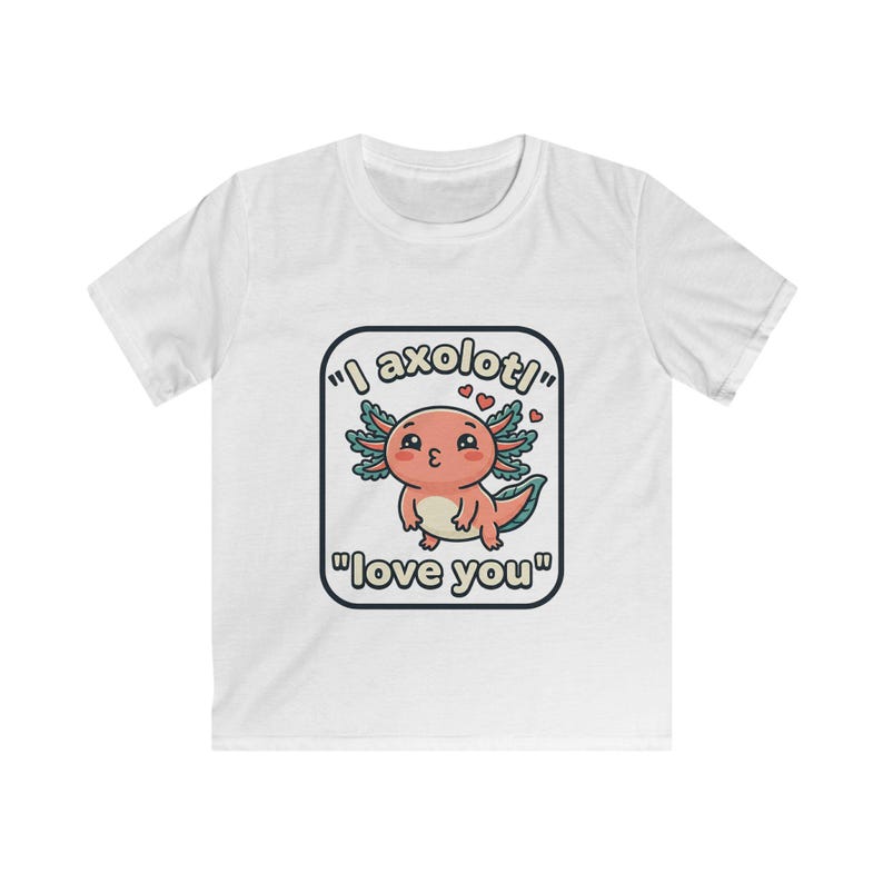 Kids Axolotl Tee | Pink Illustration, Valentine Shirt 150