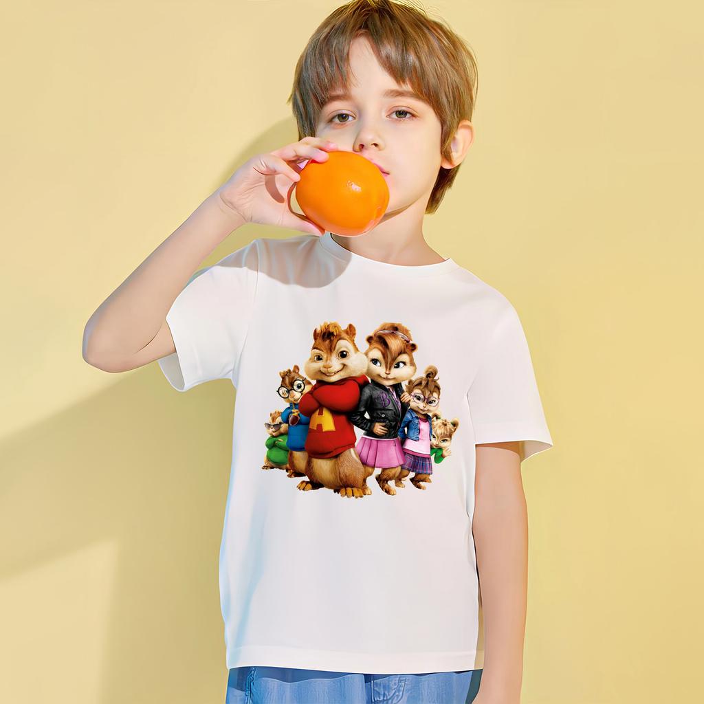 Cute Alvin and The Chipmunks Print Kids TShirts Kid TShirt Women Tee Boys Top Adults Children Parent Child Men Cotton T Shirt