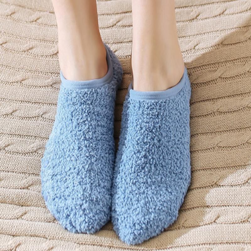 Korallenfleece Bootssocken Bodensocken Dicke Socken Einleger Fleecegefütterte Socken Indoor Yoga Socken