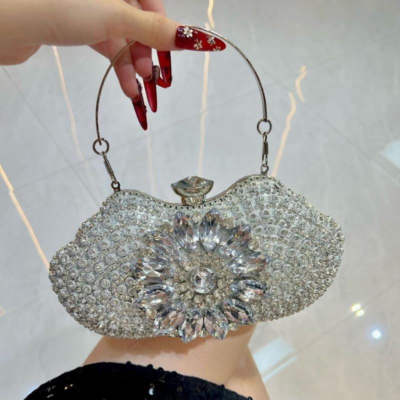 Modische strassbesetzte Handtasche mit Diamanten, funkelnde Diamanten-Clutch und Abendtasche