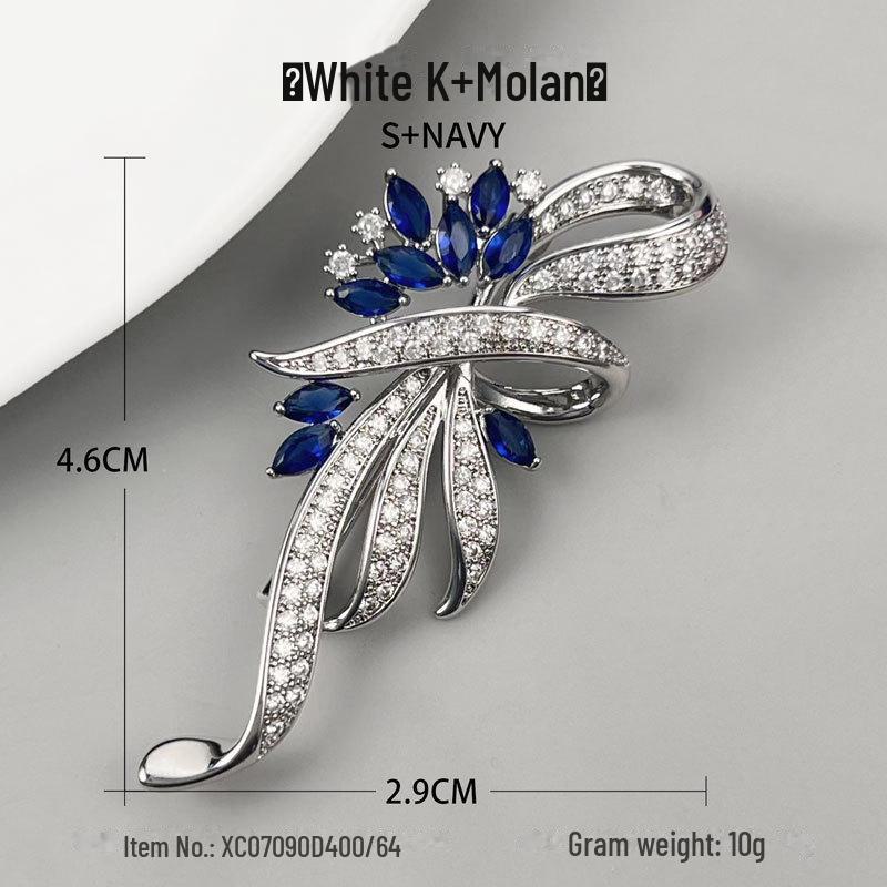 Luxurious Zircon Flower Bow Brooch: Stylish & Versatile Pin