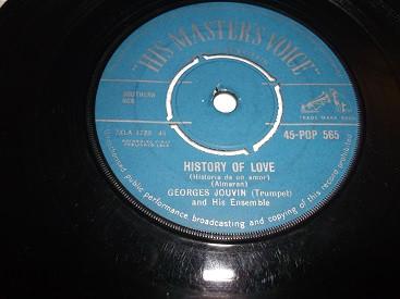

7inch Record GEORGES JOUVIN (TRUMPET) & HIS ENSE - History Of Love 45POP565 His Master s Vo 1958 UK Jazz Used