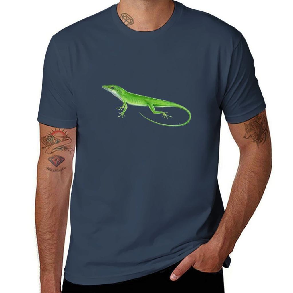 Green Anole Lizard Tshirt Antiperspiration Workout Top