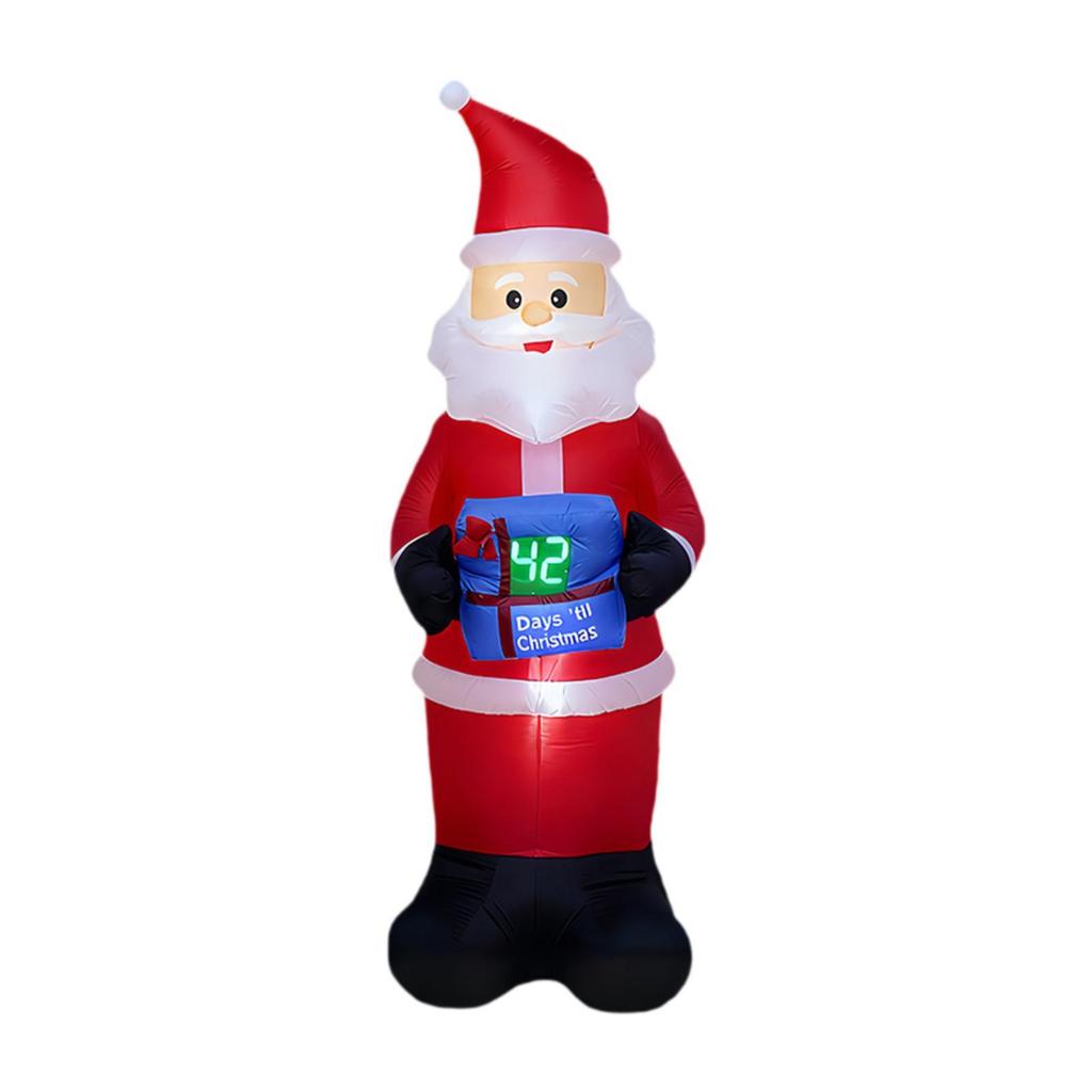 Lighted Inflatable Santa Claus Christmas Outdoor Yard Decoration Waterproof LED Prop for Holiday Garden Party Celebrations