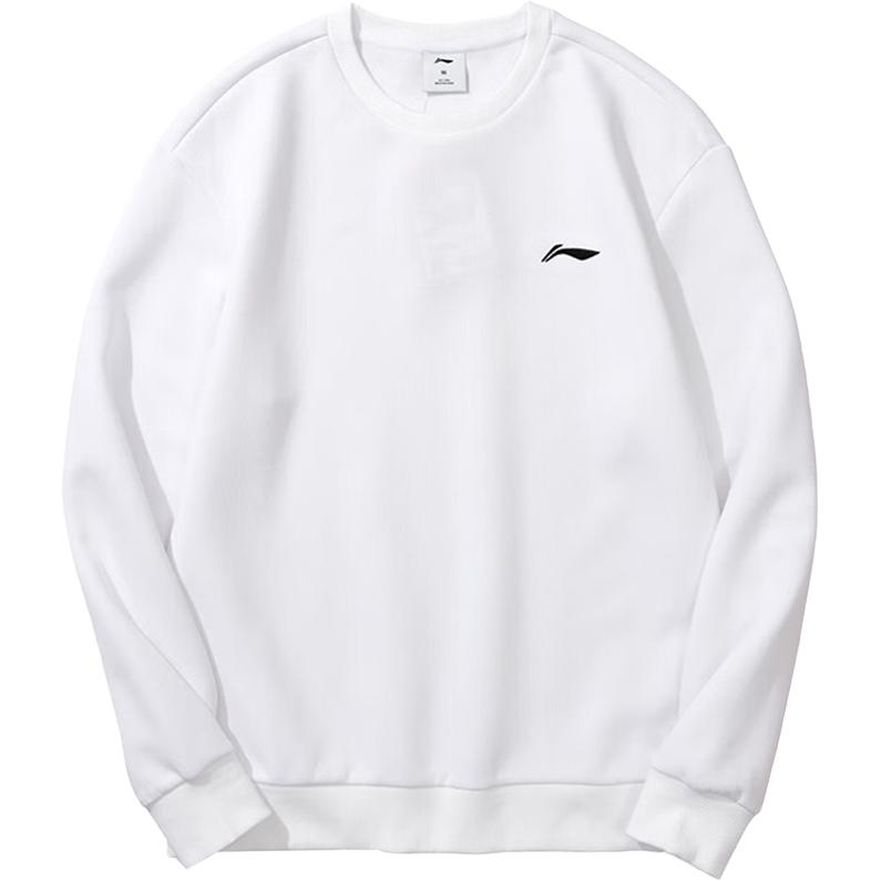 Li Ning Sweatshirts Men s Standard White Crew Neck Moderate Regular AWDVE41-3 2XL