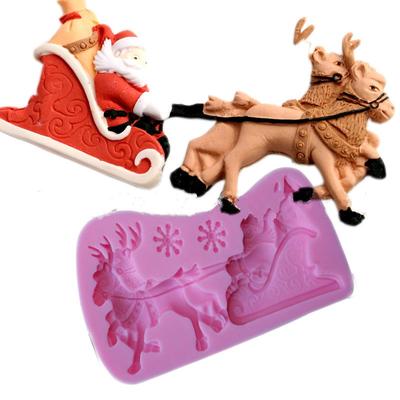 Neu Weihnachten Weihnachtsmann Hirsche Form Praline Jello 3D Silikon Fondant Spitze