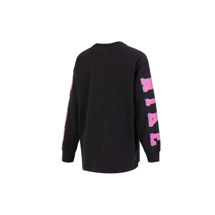 Nike Sportbekleidung Damen Bedrucktes Rundhals-T-Shirt Locker Langarm Schwarz Damen DX7925-010