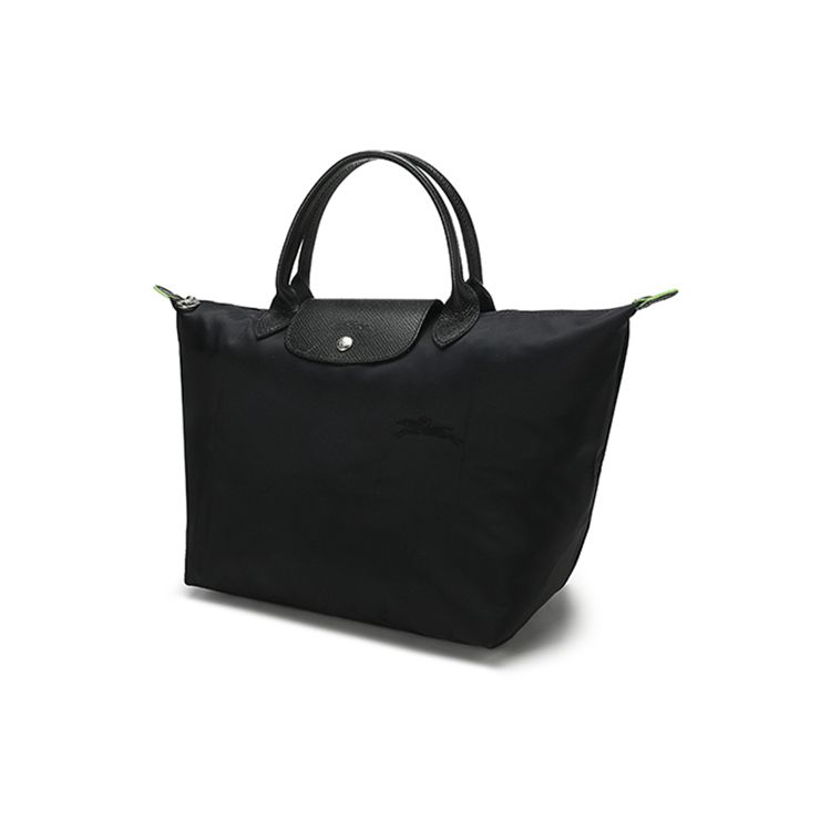 Longchamp Le Pliage Green Borsa Tote Pieghevole Grande Capacità Tela Monocolore a Forma di Raviolo Media da Donna Borsa Tote Nera 1623919001