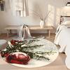 Christmas Round Floor Mat Suitable for Bedrooms Balcony Decorate Room Dining Room Antislip Round Carpet Decorate Offices