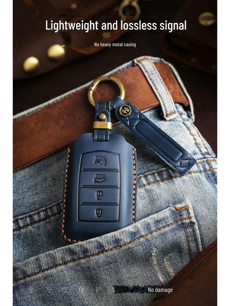 Vintage Leather Genesis Key Cover: Handmade, Genuine Leather Bag Buckle Case for Classic Genesis Models