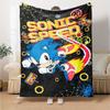 Sonic Theme Printed Blanket - Perfect for Couch, Bed, Travel & Outdoor Use | Machine Washable, Cozy & Durable.