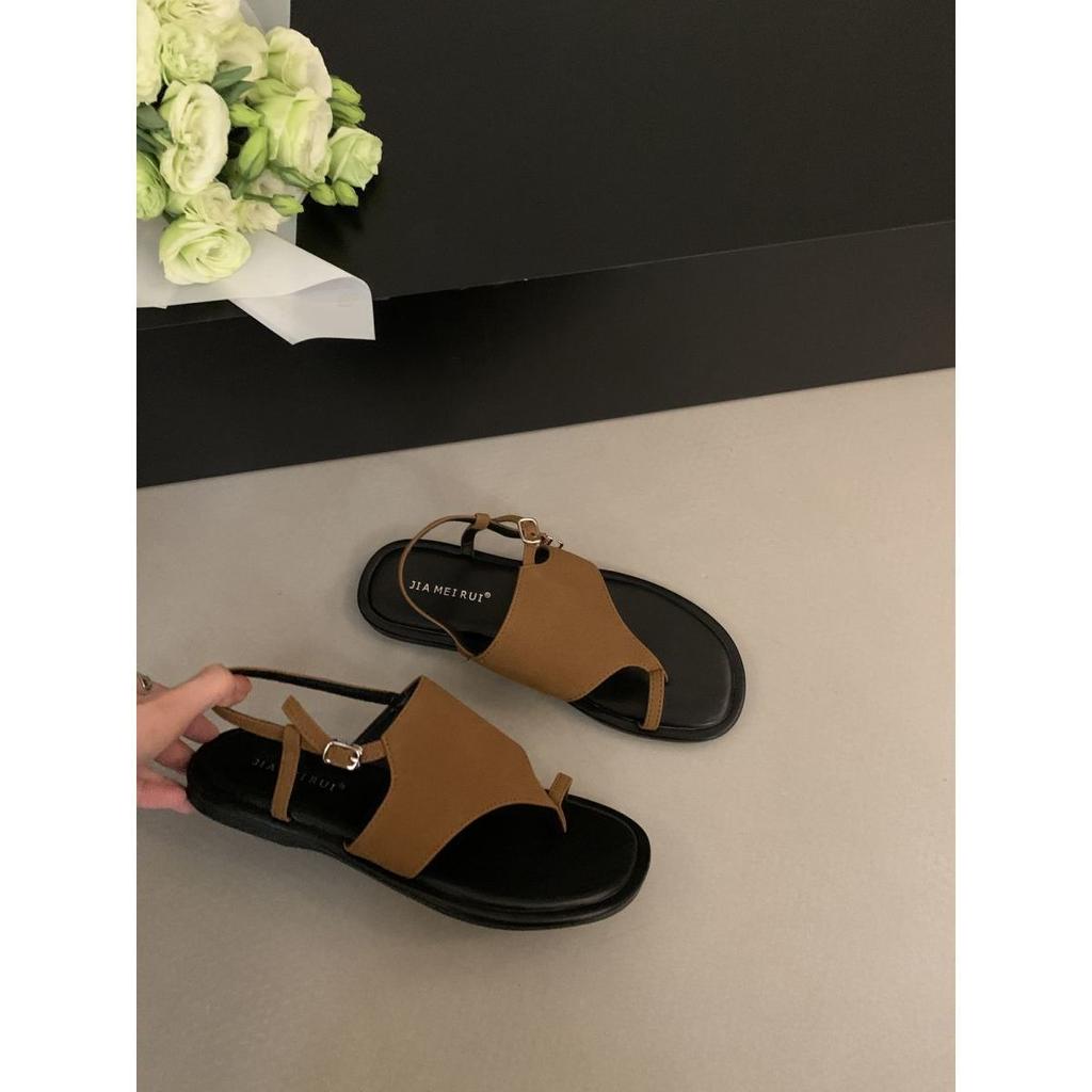 Thick-soled inner heightening retro-toed sandals women's 2025 new summer vacation wind seaside beach casual Roman shoes