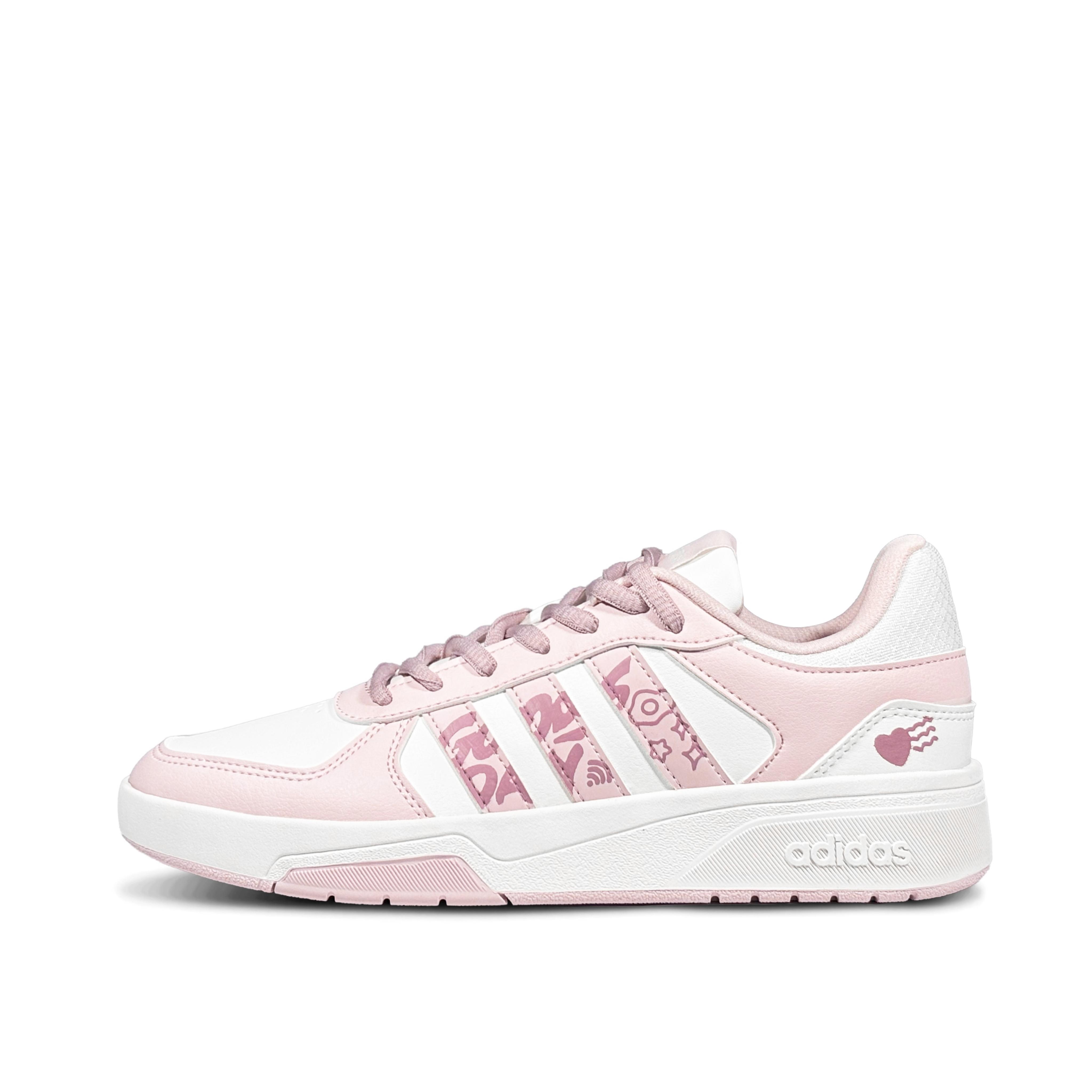 

Adidas COURTBEAT Sweetheart Graffiti Low top Skateboard Shoes Unisex Pink White KI6785(Team-814) 36